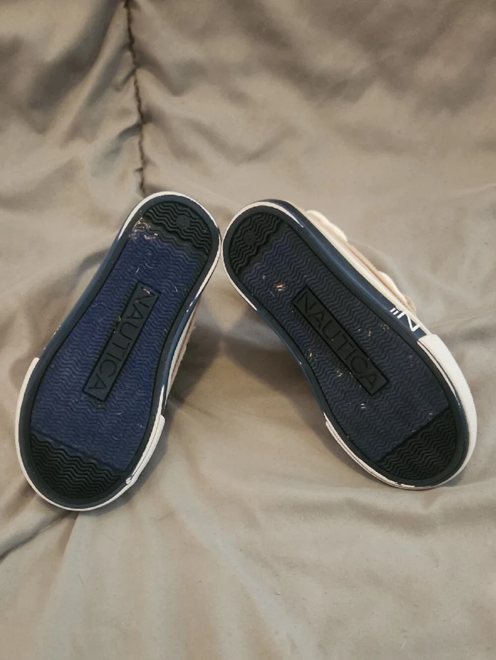 Nautica Tan Kids Boat Shoes with White Soles